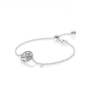 Bransling Family Tree Slider Bransoletka do Pandora Autentyczna srebrna ręczna biżuteria ślubna dla kobiet dziewczyny