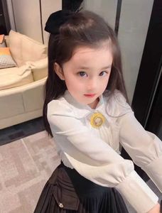 衣服韓国秋の新しい子供たち長い鉛ファッションホワイトシャツビッグガールズ幼児スカートセット