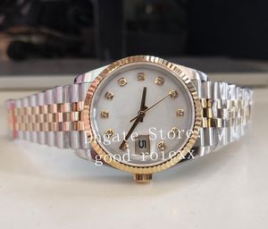 36 mm średniej wielkości zegarki męskie Watch Women Womens Bp Wimbledon Mother of Pearl Automatic 2813 Bransoletka Jubileuszowa Mężczyzn Sapphire Data żółte złote na rękę BPF BPF