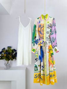 滑走路ドレス2023オーストラリアのデザイナーデザイン春と夏のユニークなアートペインティングシリーズ、プリンティングポジショニングベルトスカート