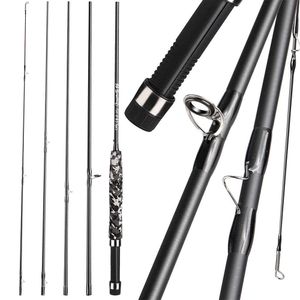 Boat Fishing Rods Sougayilang 5# Fly Fishing Rod Lightweight Ultra Portable 5 Section Carbon Fiber Rod Graphite EVA Handle Travel Fly Rod Pesca J230211