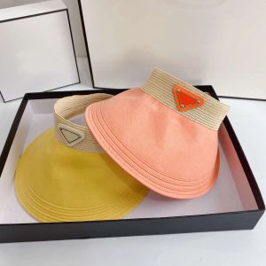 Resortvisorer Stylish Sunhat Luxury Designer Visor Män Kvinnor Hattar Caps Bucket Hat Högkvalitativ bred gräl Cap Summer Driving 5 Färger