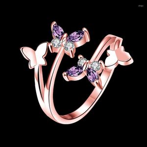 Cluster Rings Trendy Jewelry 925 Sterling Silver Fancy Butterfly Ring Women Fine For Engagement Wedding Accessories