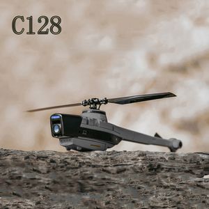 Электрический/RC Самолет C128 4CH ОДИН ВИЛЕЛЕР AILERON Меньший вертолет Mini Black Bee Single Propeller 1080p HD aileron Меньше воздушной понатой БПЛА 230210