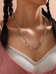 Choker chokers goth punk liten tråd järn unisex halsband hip hop stil smycken gåva för kvinnor vänner taggar kedja pear22