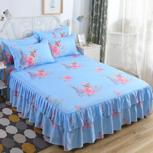 Bed Skirt Wedding Bedspread 3pcs Bedding Bed Skirt With 2pcs Pillowcases Bed Sheet Mattress Cover Full Twin Queen King Size Bedsheets 230211