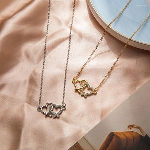 Pendant Necklaces Korean 2023 Trend Love Heart Shell Necklace For Women Mnimalist Clavicle Chain Choker Wedding Party Aesthetic Jewelry Gift