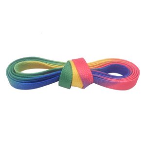 Shoe Parts Accessories Weiou 8MM 30 Pairs Wholesale Rainbow Boots Canvas String Heat Transfer Polyester Printing Cord Top Accessory Luxury Unisex Lace 230211