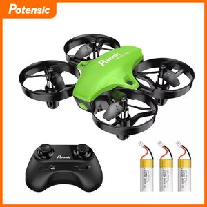 Electric/RC Aircraft Potensic A20 RC Quadcopter Indoor Outdoor Mini Drone 2.4G Remote Control Helicopter Easy to Fly Little Dron for Kids Boys Toys 230210