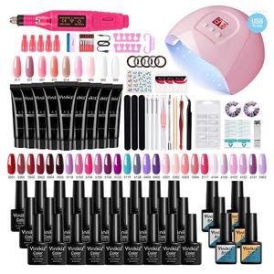 Set di gel per unghie con lampada per asciugatrice Trapano Kit per manicure Set di strumenti artistici Polygels Polish Soak-off