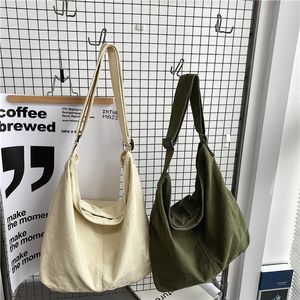 Evening Bags Women Canvas Shoulder Bags Large Capacity Thick Cotton Cloth Books Handbag Tote Solid Crossbody Bag Big Travel Purse For Ladies 230211