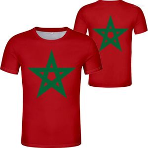 Herr t -skjortor marocko ungdomsfri skräddarsydd namn nummer mar casual skjorta nation flagga ma kungariket arabiska arabiska land tryck pokläder
