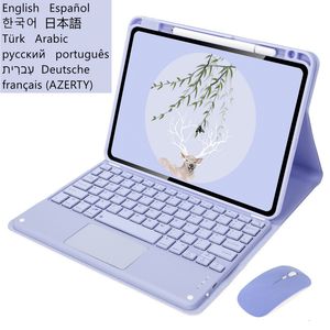 Клавиатура мыши для мышей для iPad Air 4 Air 5 Case Caveboard для iPad Air 4th Gen 10.9 покрывает A2316 A2324 A2325 A2072 Case Russian Spanish Key Poard 230211