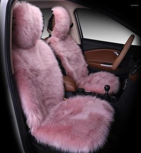 Tampas de assento de carro 5 assentos capa australiana de lã natural para traseiro 12 cores veículo de almofada de inverno wscr012019863