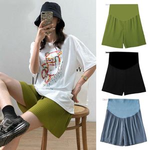 Maternity Bottoms Pregnant Women Summer Large Size XL Pleated Shorts Chiffon Wide Leg Loose Short Pants For Pregnancy Mini Capris