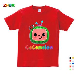 T-shirt T-shirt per bambini T-shirt per bambini Coco Melon Vestiti Ragazze Ragazzi Estate T-shirt in cotone Manica corta Abbigliamento estivo Moda Top T230209