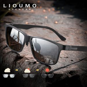 Sunglasses LIOUMO Top Quality Pochromic Polarized Sunglasses For Men Women Carbon Fiber Frame Square Glasses UV400 lentes de sol hombre 230210