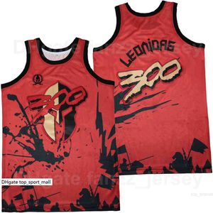 Erkek Film Film 300 Kral Leonidas Sparta Jersey Basketbol Nefes Alabilir Takım Renkli Spor Hayranları Hiphop Lisesi için Red Pure Pamuk Satışta Mükemmel
