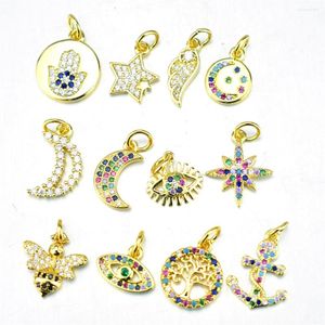 Pendant Necklaces CZ Charm Angel Wing Micro Zircon DIY Jewelry Making Necklace Bracelet Accessories Boat Anchor