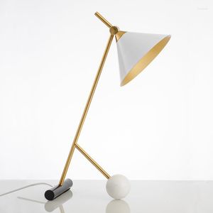 Table Lamps Modern Minimalist Creative Metal Marble Lamp American Model Room Living Bedroom Bedside