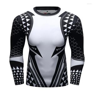 Herr t-skjortor rashguard skjorta män märke komprimering bjj t-shirt 3d mönster tryck sport rolig modestil fitnesskläder