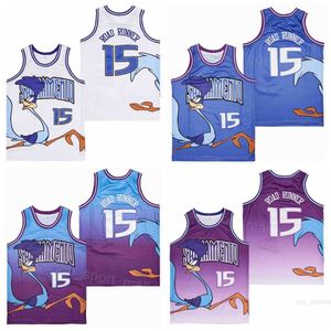 Männer Film Jersey Basketball 15 Road Runner Hip Hop Team Farbe Blau Weiß Lila Für Sportfans Atmungsaktive HipHop Alle Nähte aus reiner Baumwolle Hohe Qualität