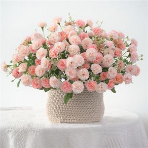 Decorative Flowers 20 Flower Heads 1 Bunch European-style Small Lilac Carnation Artificial Wholesale Home Pography Soft Decoration Handm