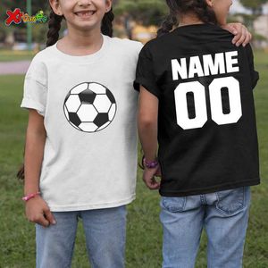 Футболки Детская футболка футбол 2021 мальчики для девочек футболка на день рождения на заказ номера хлопковая детская одежда футболка