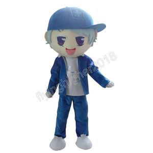 Halloween Blue Hat Boy Mascot Costume Anpassa tecknad kor Anime Temakaraktär Vuxenstorlek Julfödelsedagsfest utomhusdräkt