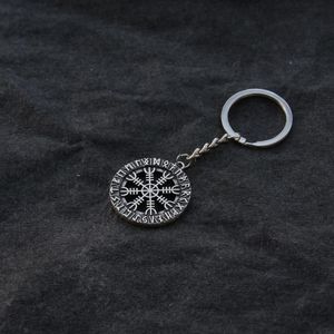 Keychains Vintage Viking Compass Keychain Celtic Symbol Car Key Pendant Hanging Chain Accessories