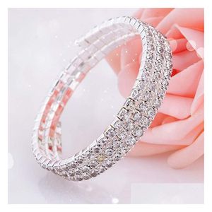 Jewelry Crystal Bridal Bracelet In Stock Rhinestone Accessories One Piece Sier Factory Sale Drop Delivery Party Events Dhhce