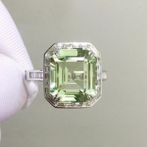 Küme halkaları ince mücevherler katı 18k altın doğa sarımsı yeşil turmalin değerli taşlar 8.6ct elmaslar için elmaslar