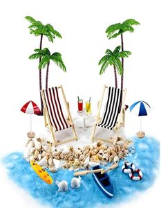 Miniatyr dollstol strandparaplybåtskalsatser för dockhus livsscener dekoration akvarium dekor tillbehör 2206102897245