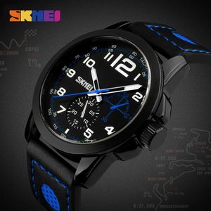 Нарученные часы Skmei Мужчины смотрят часы топ модные повседневные часы Mens Кожаные водонепроницаемые Relogio Masculino 2023