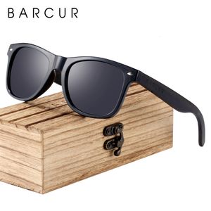 Sunglasses BARCUR Black for Men Sun Glasses Polarized Sunshade Natural Wood Eyeglasses 230211