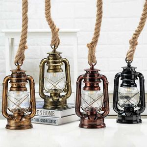 Lights Iron Pendant med gratis glödlampa E27 Hemp rep hängande ljus tak vardagsrum för heminredning vintage hänglampa 0209