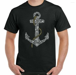 Erkek Tişörtleri Yelken T-Shirt Sailor Anchor Erkek Komik Kraliyet Donanması Dar Uzun Tekne Gemi Mavna