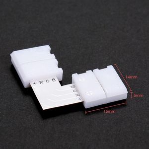 10 Pack White L Shape 4 Pins RGB LED Strip Connector Quick Splitter289a
