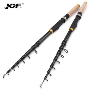 Canne da pesca per barche JOF Canna da spinning in carbonio di alta qualità Esca da viaggio Canna da pesca telescopica per trote Lure Weight 1060g Carpa con manico in legno J230211