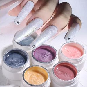 Gel unghie filo riflettente filo conchiglia semi-permanente vernice luccichio rosa dipinto di pittura lacca manicure fb1986