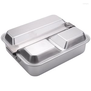 Dinnerware Sets Aluminum Camping Cookware Portable Lunch Box Pan For Outdoor Hiking Picnic BBQ Beach