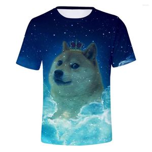 Erkek Tişörtleri Moda Yıldızlı Gökyüzü Komik Sevimli Köpek Baskı 3D Hip Hop Erkekler Kadın T-Shirt Üstler Kısa Kollu UNISEX T-SHIRTS TEE SESLİ 4XL