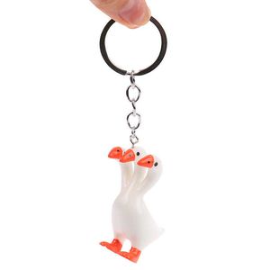 Nyckelringar Harts Three Headed Goose Duck Keychain Mini Volleyball Keychain Ornaments Business Gifts Volleyball Football Beach Ball Keychain G230210