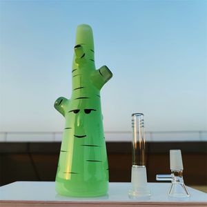 2023 9 Inches Heady Bong Levande Anime Cactus Green Assorted Color OEM Tjock Glas Bong Vattenpipa Vattenpipa Vattenpipa Bägare Tobak Rökning Bubbler Smoke Pipes Bongs