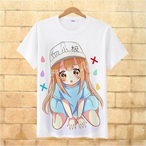 Camas de camisetas masculinas de camiseta de camiseta anime eritrócitos Red Blood Cosplay Hataraku Saibou Summer Mulheres Mulinas Tops