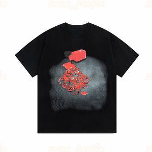 Yeni Moda Erkekler Kadın Tişört Sevenler El boyaması Graffiti Baskı Tişörtleri Erkek Yuvarlak Boyun Polos Tees Boyut XS-L