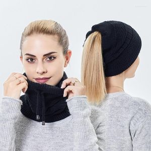 Berretti Pullover lavorato a maglia invernale da donna Cappelli Plus Velvet Skullies Berretti Uomo Multifunzione Outdoor Antivento Mantieni caldo Sciarpa al collo