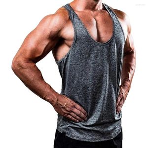 Herrtankar jeemery träning muskel topp träning bodybuilding racerback skjorta