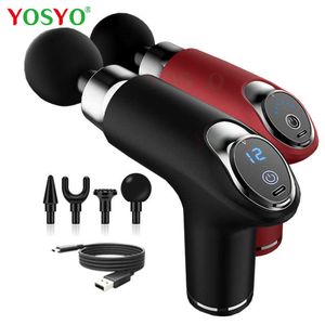 LCD Smart Gun 2022 Luxury Deep Tissue Mini Mini Muscle Massage Massager Облегчение боли в спортивном офисе Fitness Reall 0209