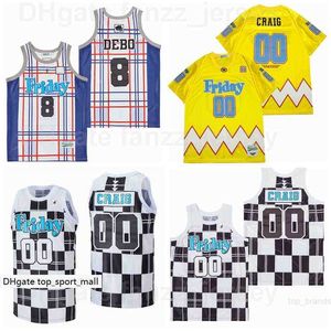 1995 Movie Friday Basketball 00 Craig Jones Jersey Men HipHop High School Team Color Black White Yellow Breathable Pure Cotton Hip Hop Sports Excellent Quality